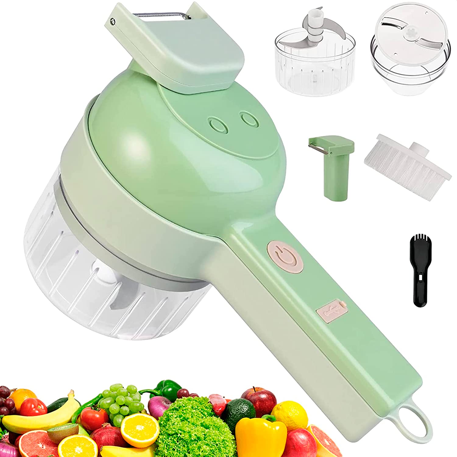 Set de coupe-légumes électrique portable 4 en 1 Chargement USB