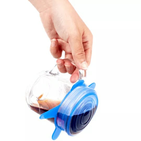 6 couvercles en silicone, extensibles, réutilisables, hermétiques, pour conservation des aliments, pour micro-ondes, pour la cuisine