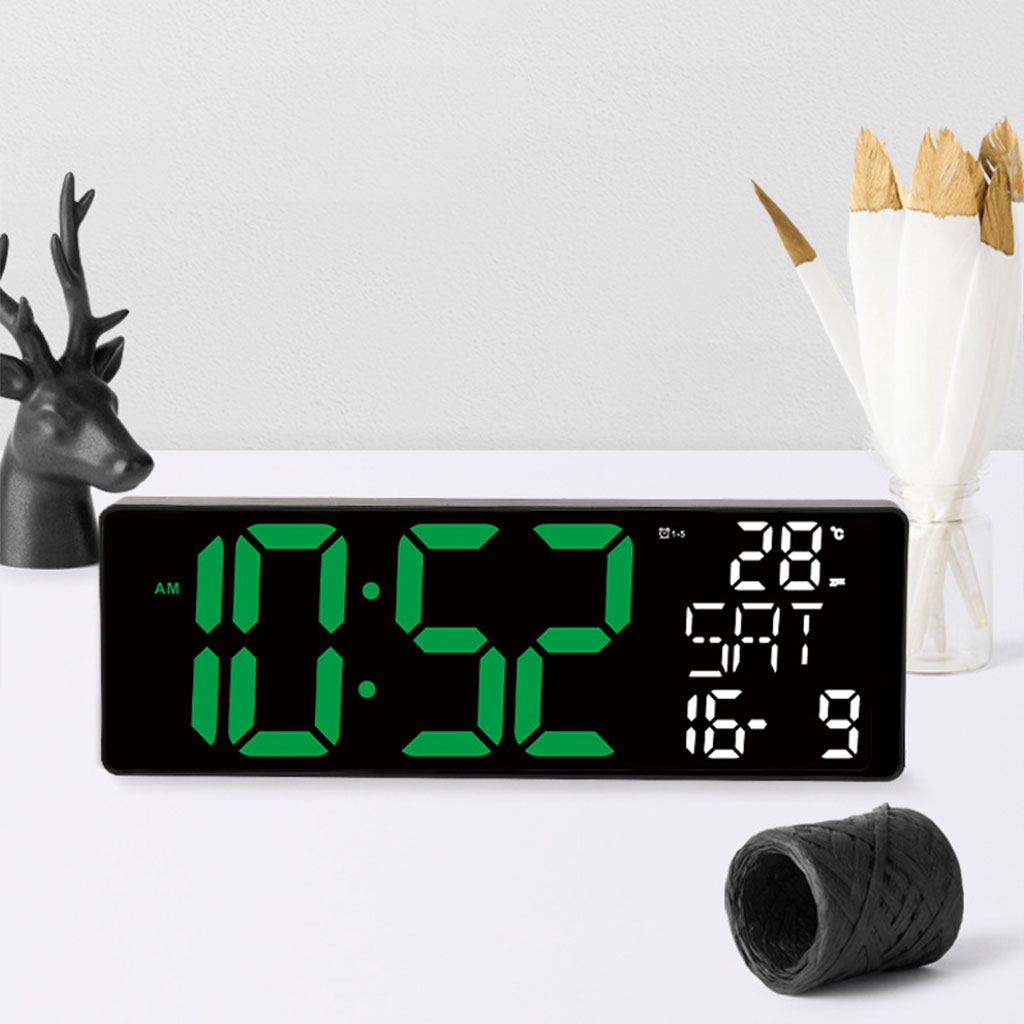 LED Digital Wall Clock with Bottom Lighting