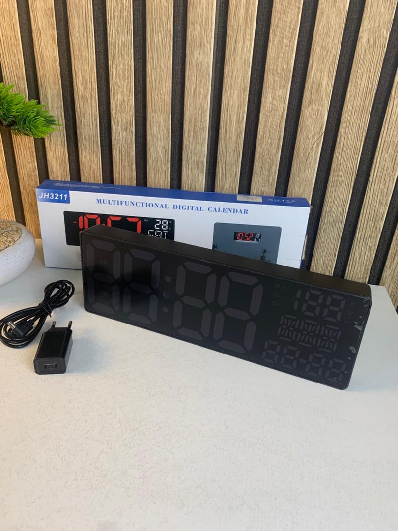LED Digital Wall Clock with Bottom Lighting