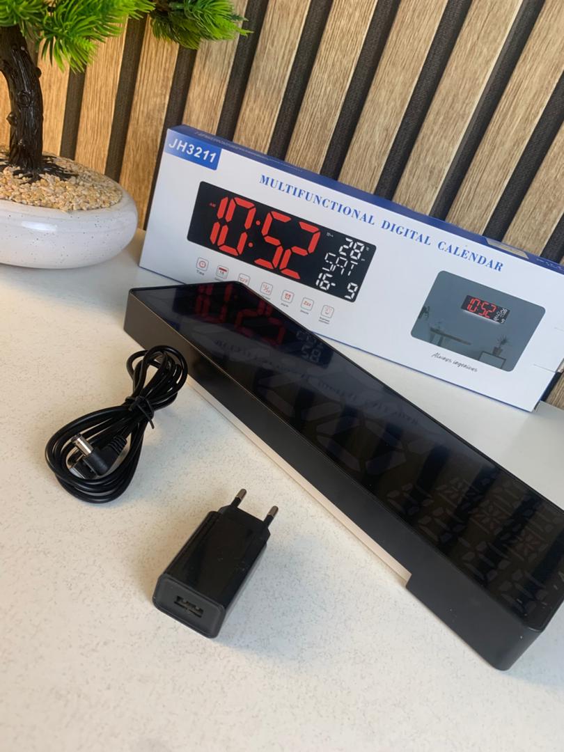 LED Digital Wall Clock with Bottom Lighting