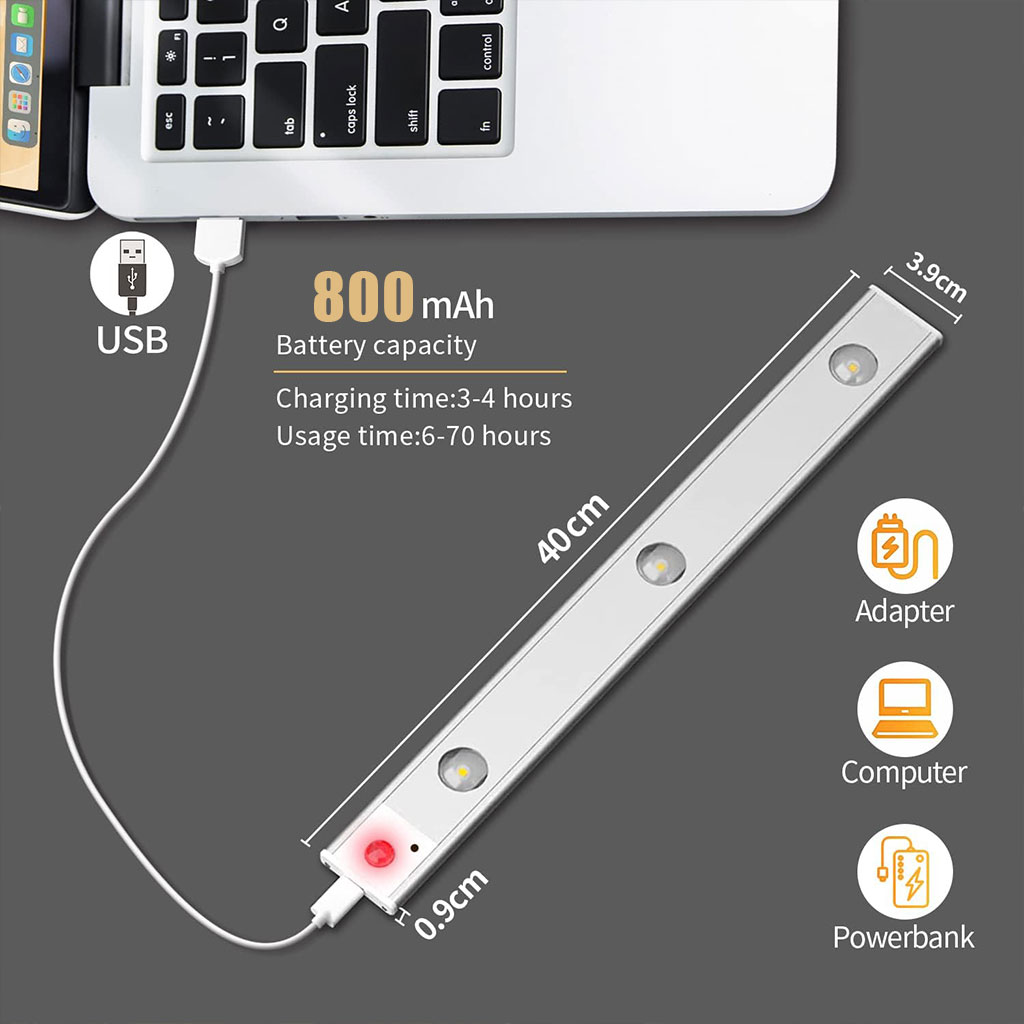 Rechargeable LED motion sensor light 40cm