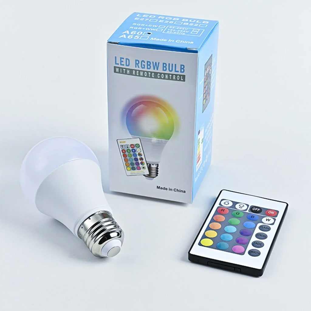 Dimmable E27 RGBW LED Bulb, 16 Colors