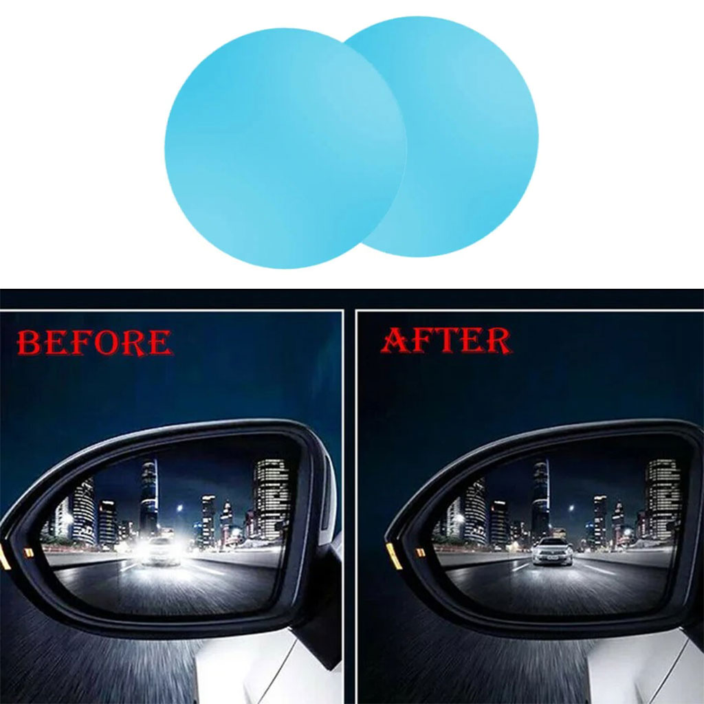 Film de protection anti-buée et étanche pour rétroviseur de voiture, 2 pièces