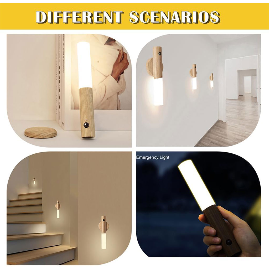 Pack of 2 magnetic motion sensor wall lights rechargeable
