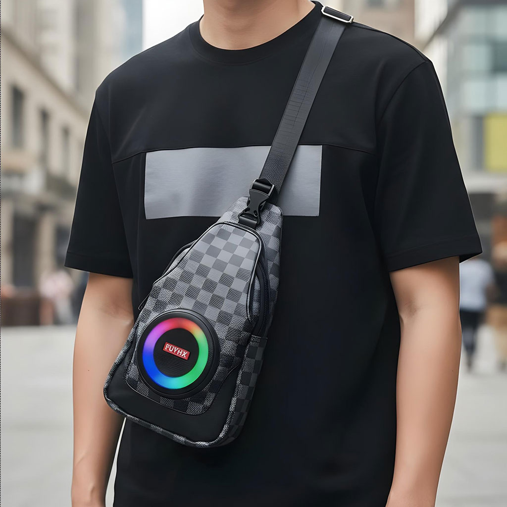 Shoulder bag with rechargeable RGB Bluetooth speaker CH-M818