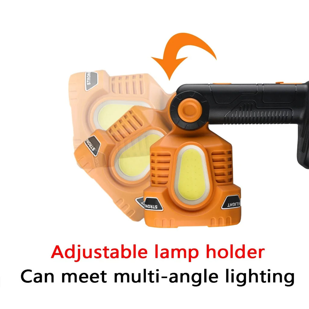 مصباح يدوي LED قابل لإعادة الشحن عبر USB مع إضاءة طوارئ COB
