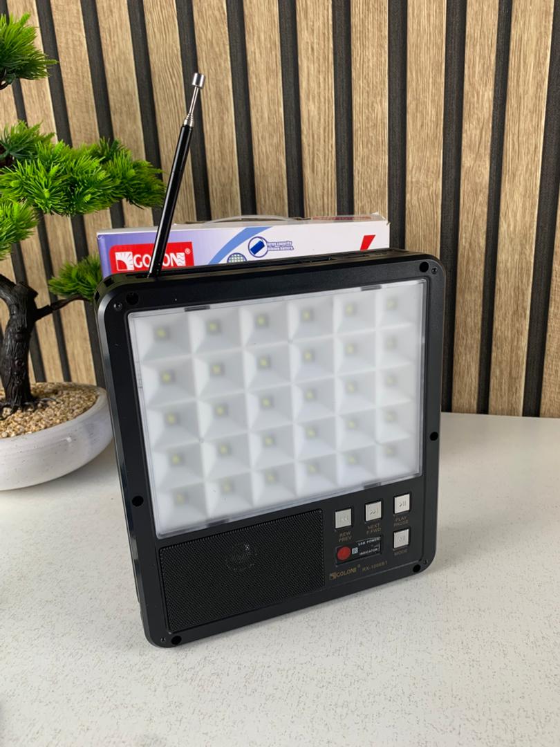 طقم إنارة بالطاقة الشمسية مع مكبر صوت بلوتوث RX-1066BT
