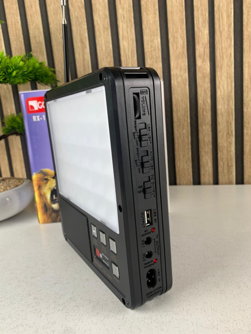 طقم إنارة بالطاقة الشمسية مع مكبر صوت بلوتوث RX-1066BT