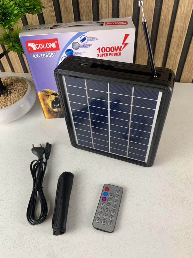 طقم إنارة بالطاقة الشمسية مع مكبر صوت بلوتوث RX-1066BT