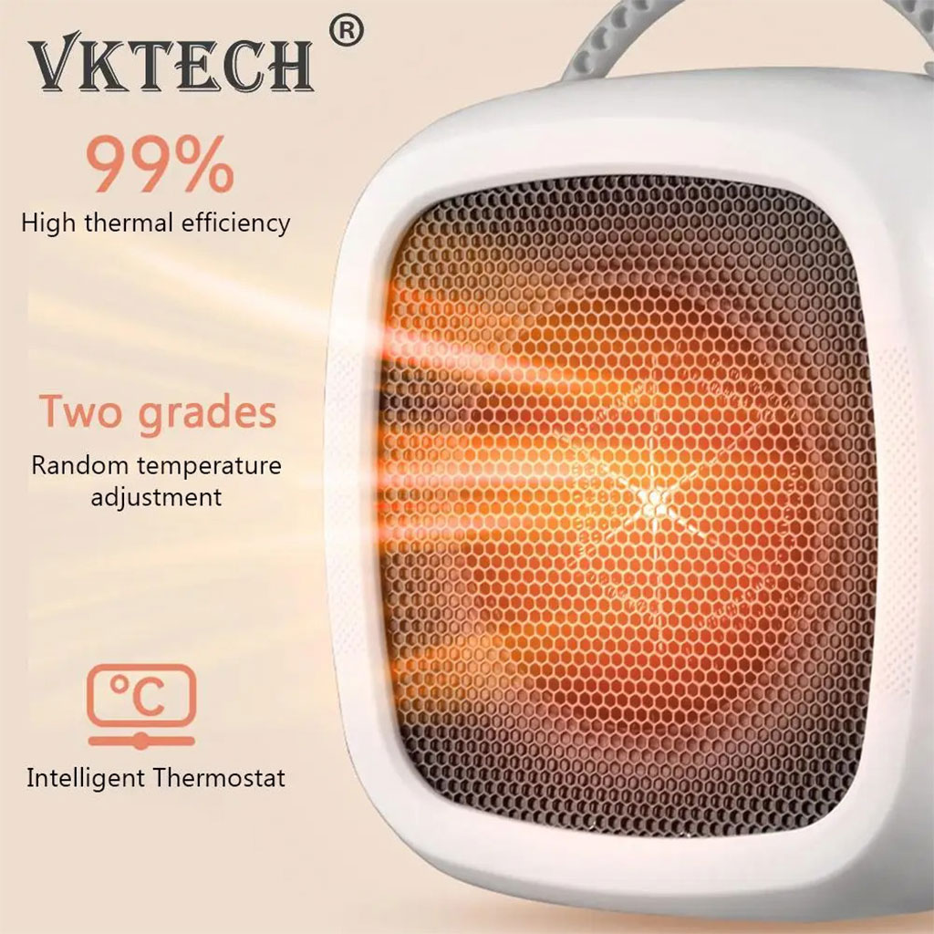 500W Ceramic Fan Heater with Smart Thermostat