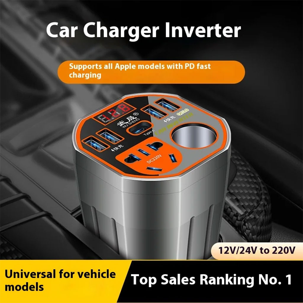 Car Power Inverter 12V/24V to 220V DC with Fast Charging