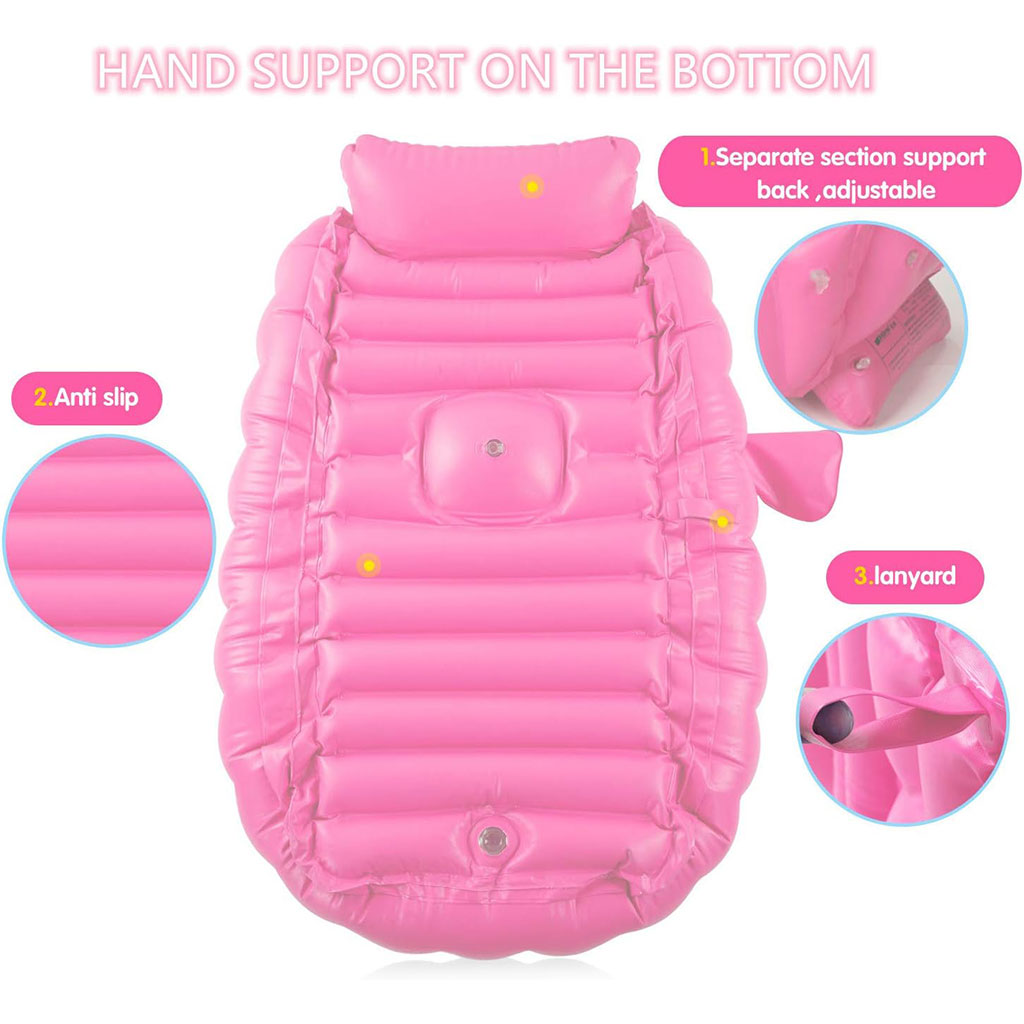 Baignoire gonflable antidérapante pour bébé avec poche latérale