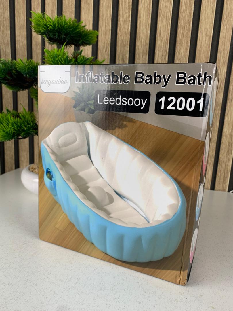 Baignoire gonflable antidérapante pour bébé avec poche latérale