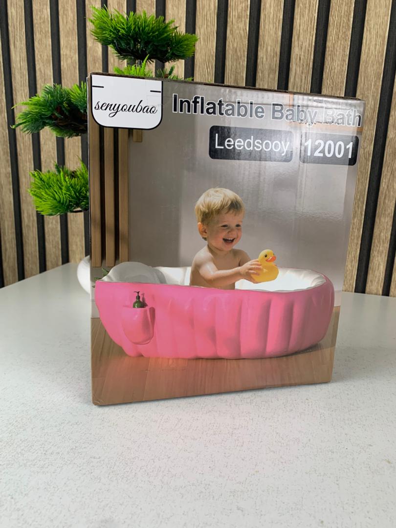 Baignoire gonflable antidérapante pour bébé avec poche latérale