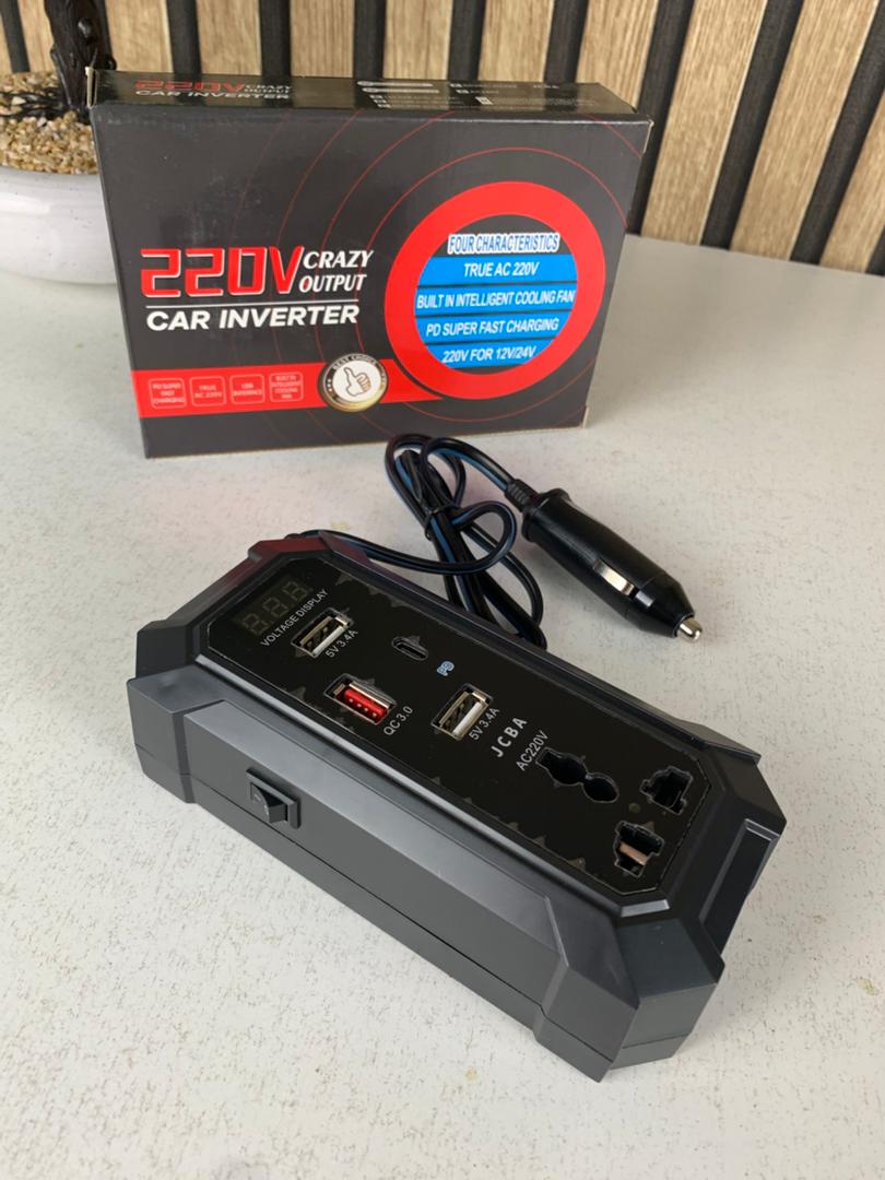 محول تيار للسيارة 12V/24V إلى 220V متعدد المنافذ