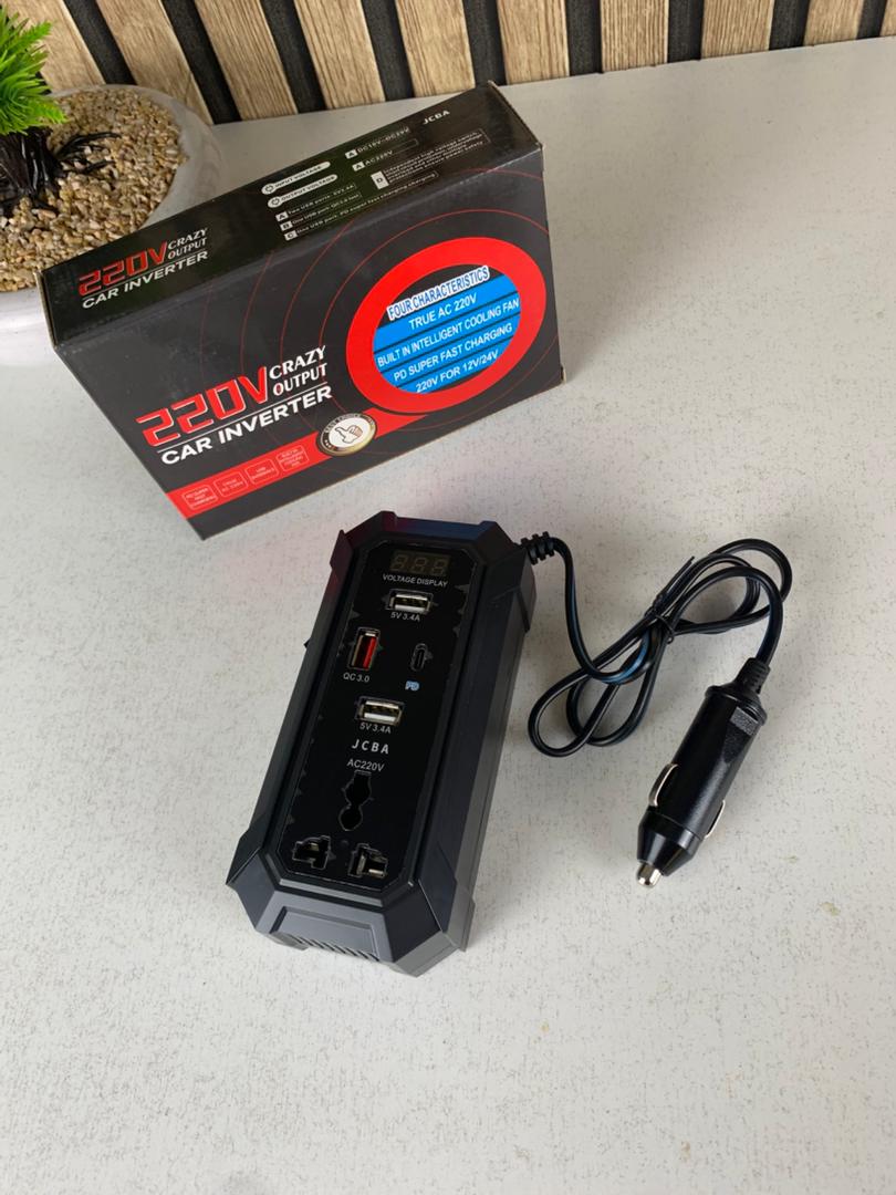 محول تيار للسيارة 12V/24V إلى 220V متعدد المنافذ