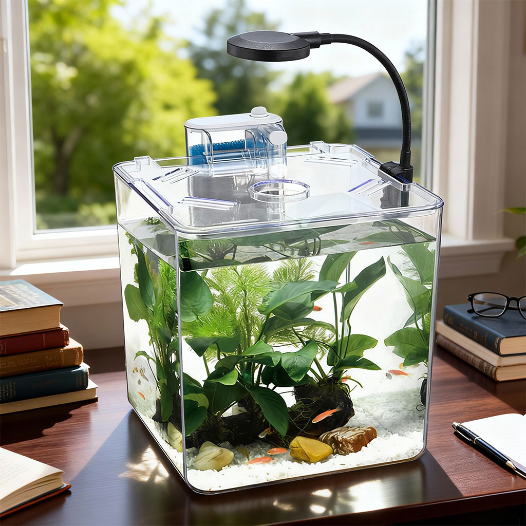 Mini aquarium Nanbor avec système de filtration et lampe LED