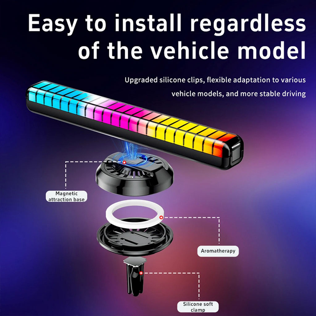 Lampe d'ambiance musicale pour voiture avec humidificateur RGB, 1 pièce
