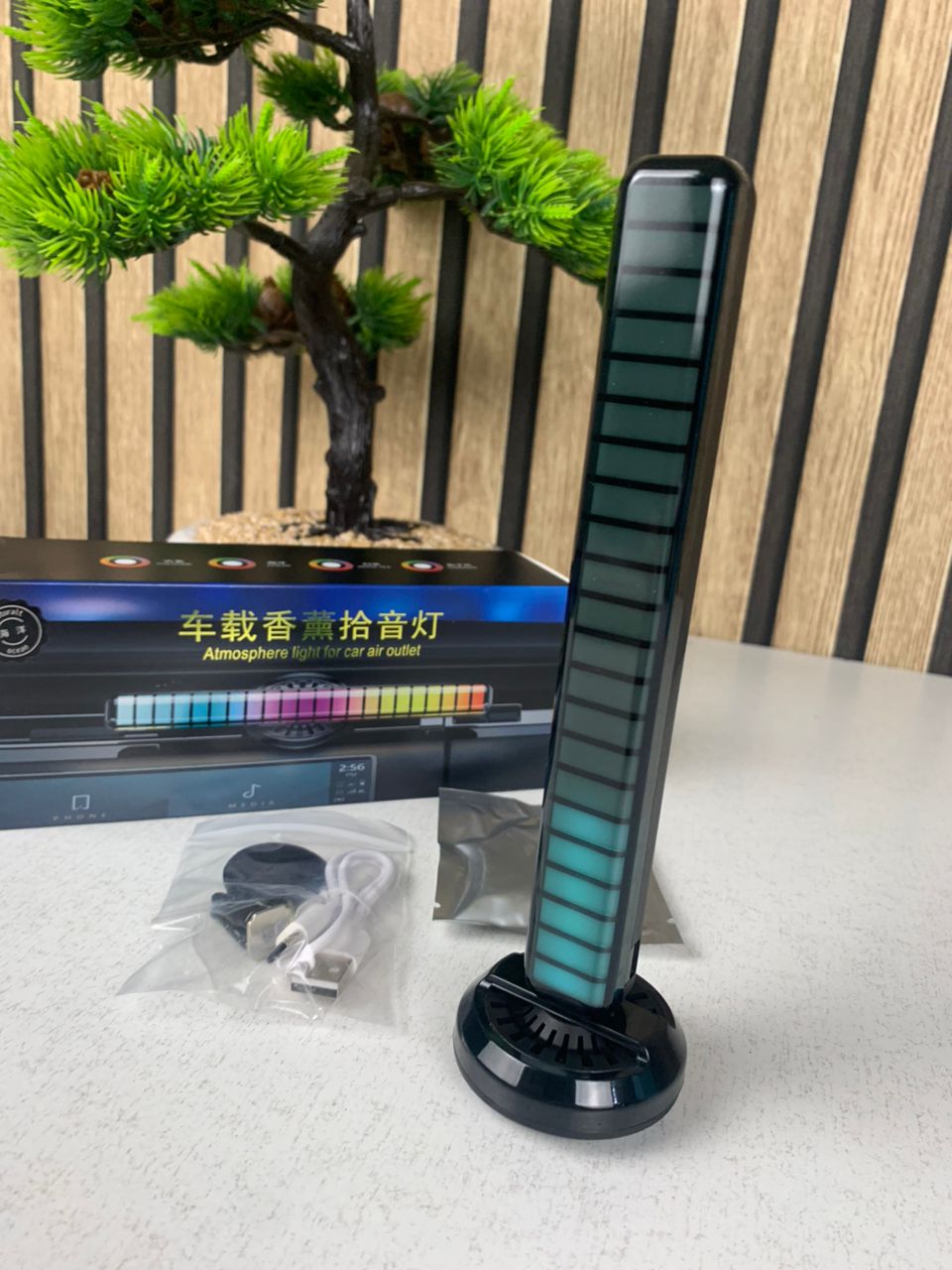 Lampe d'ambiance musicale pour voiture avec humidificateur RGB, 1 pièce
