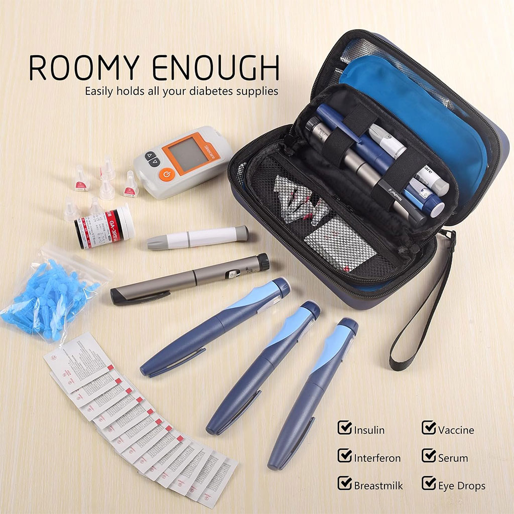 Trousse isotherme pour insuline avec écran d'affichage de température