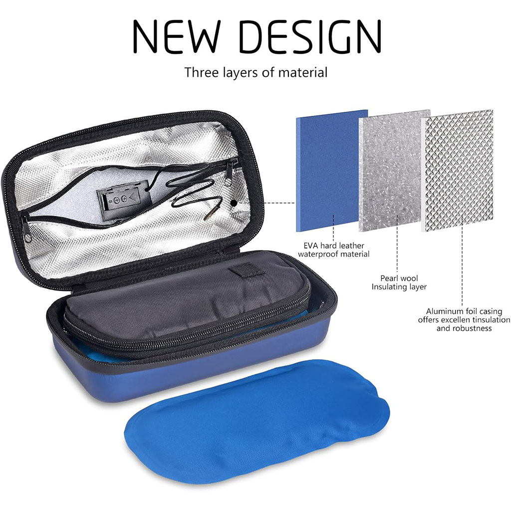 Trousse isotherme pour insuline avec écran d'affichage de température