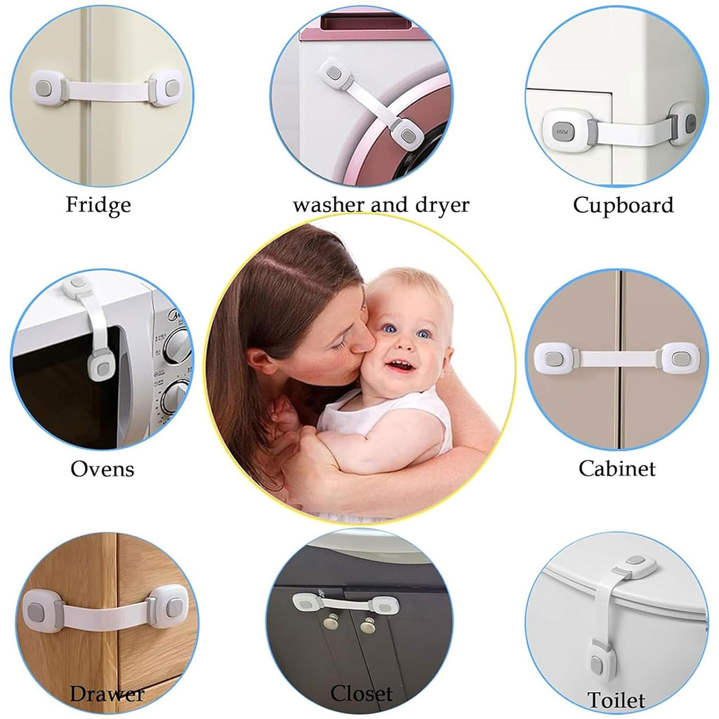 3-Pack Child Safety Locks for Appliances and Drawers