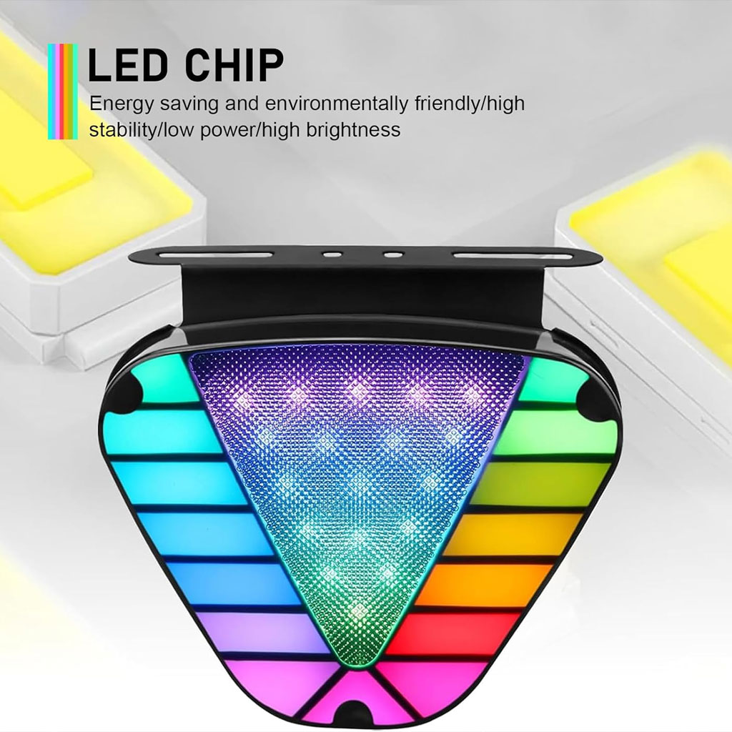 Feu arrière clignotant LED triangulaire multicolore, 2 pièces