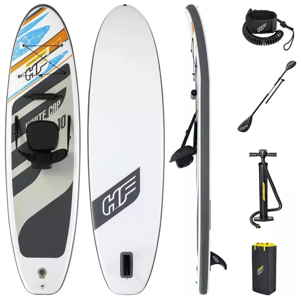 Hydro-Force White Cap Paddle gonflable Avec Pompe À Main Et Sac À Dos Bestway-65342