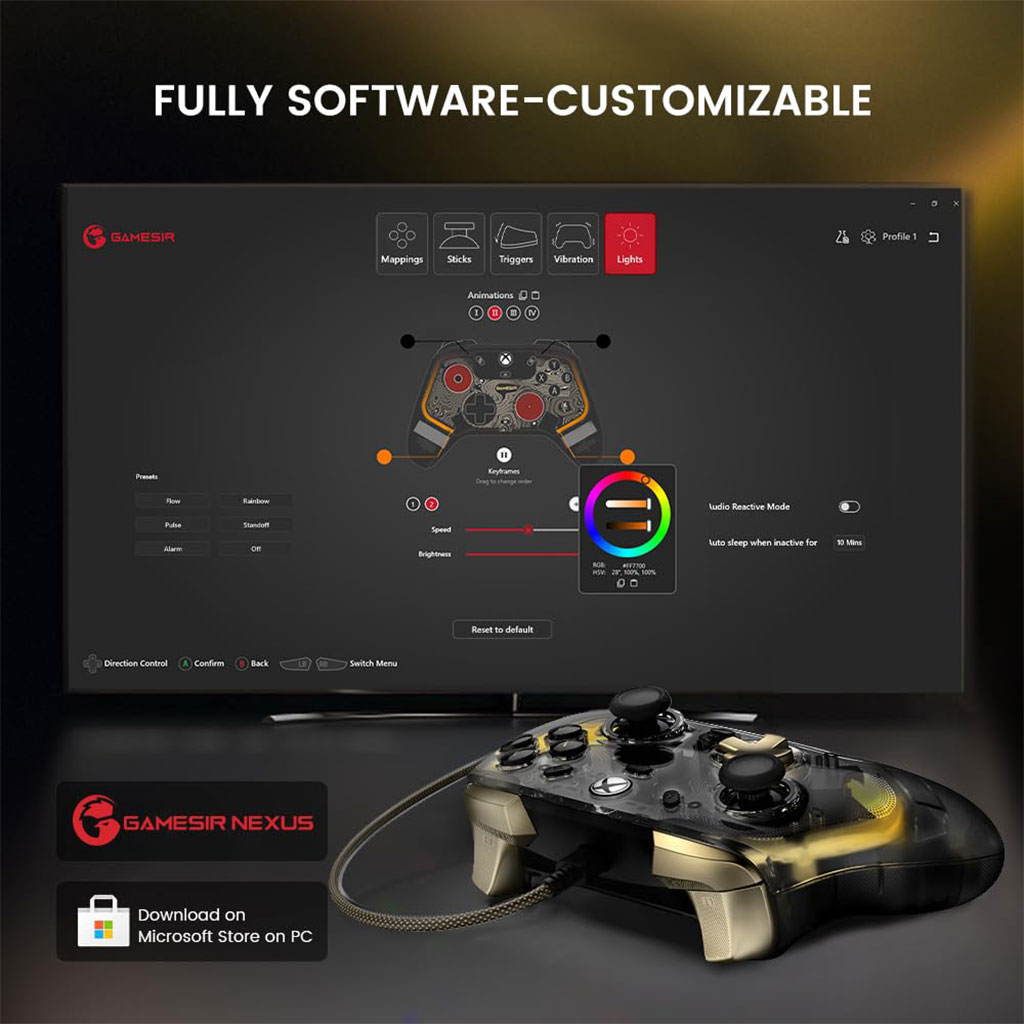 وحدة تحكم سلكية GameSir Kaleid Flux بإضاءة RGB لجهاز Xbox
