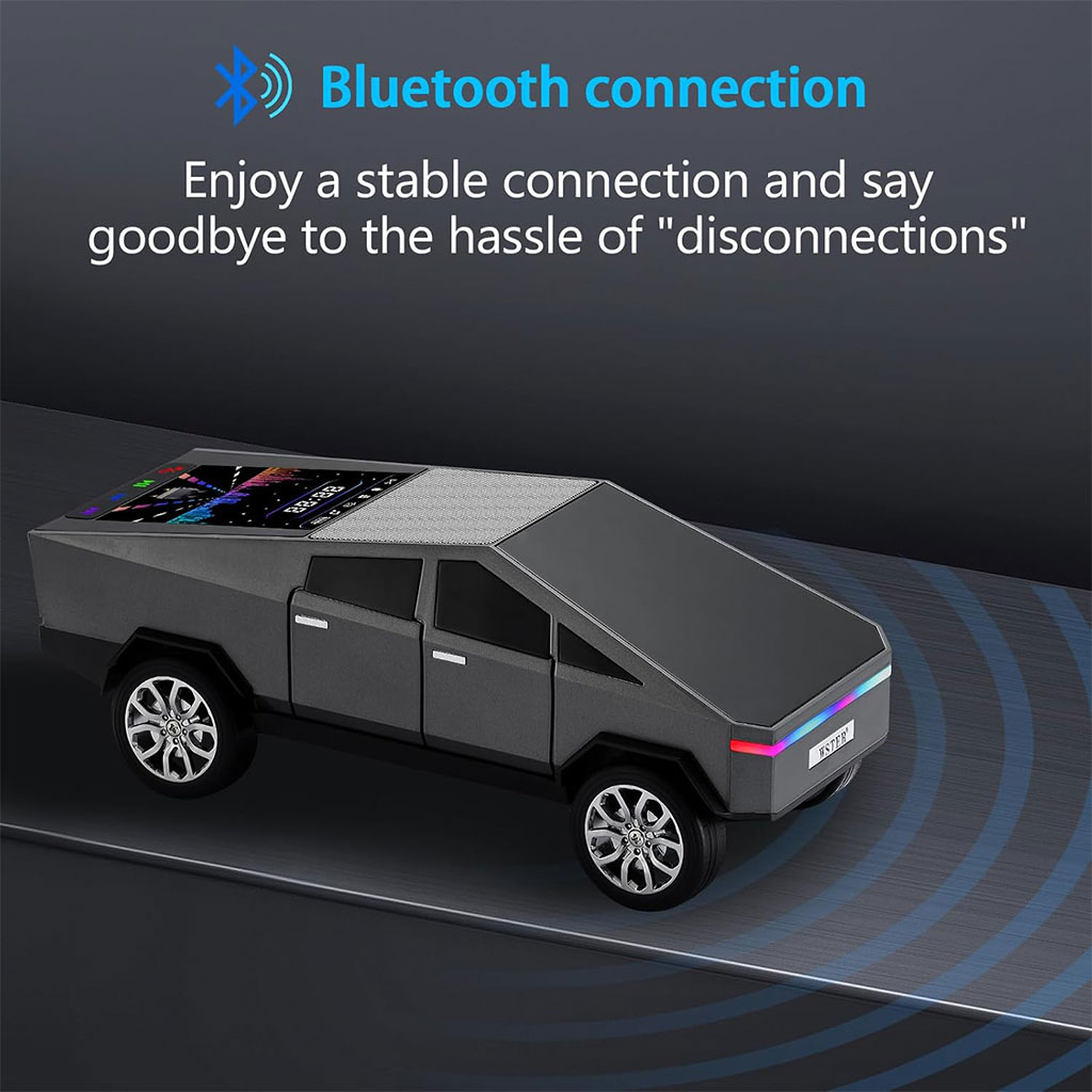 Enceinte Bluetooth portable forme pick-up avec écran et lumière LED