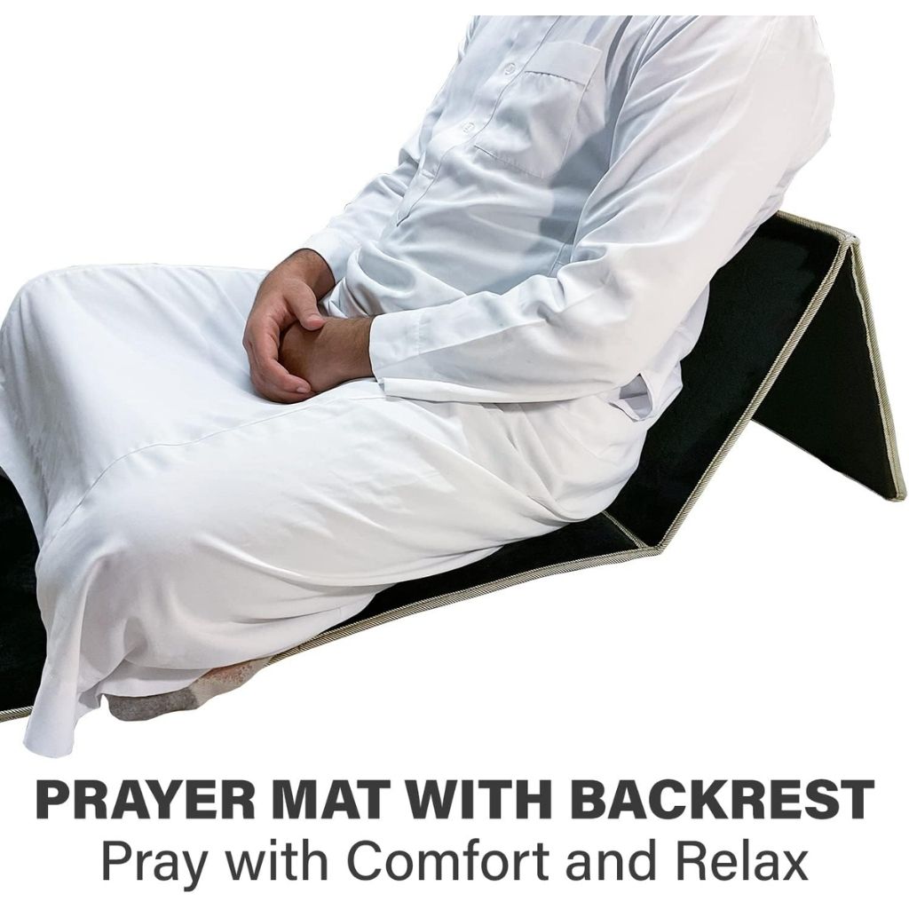Sultan foldable prayer mat with backrest and back pocket V2