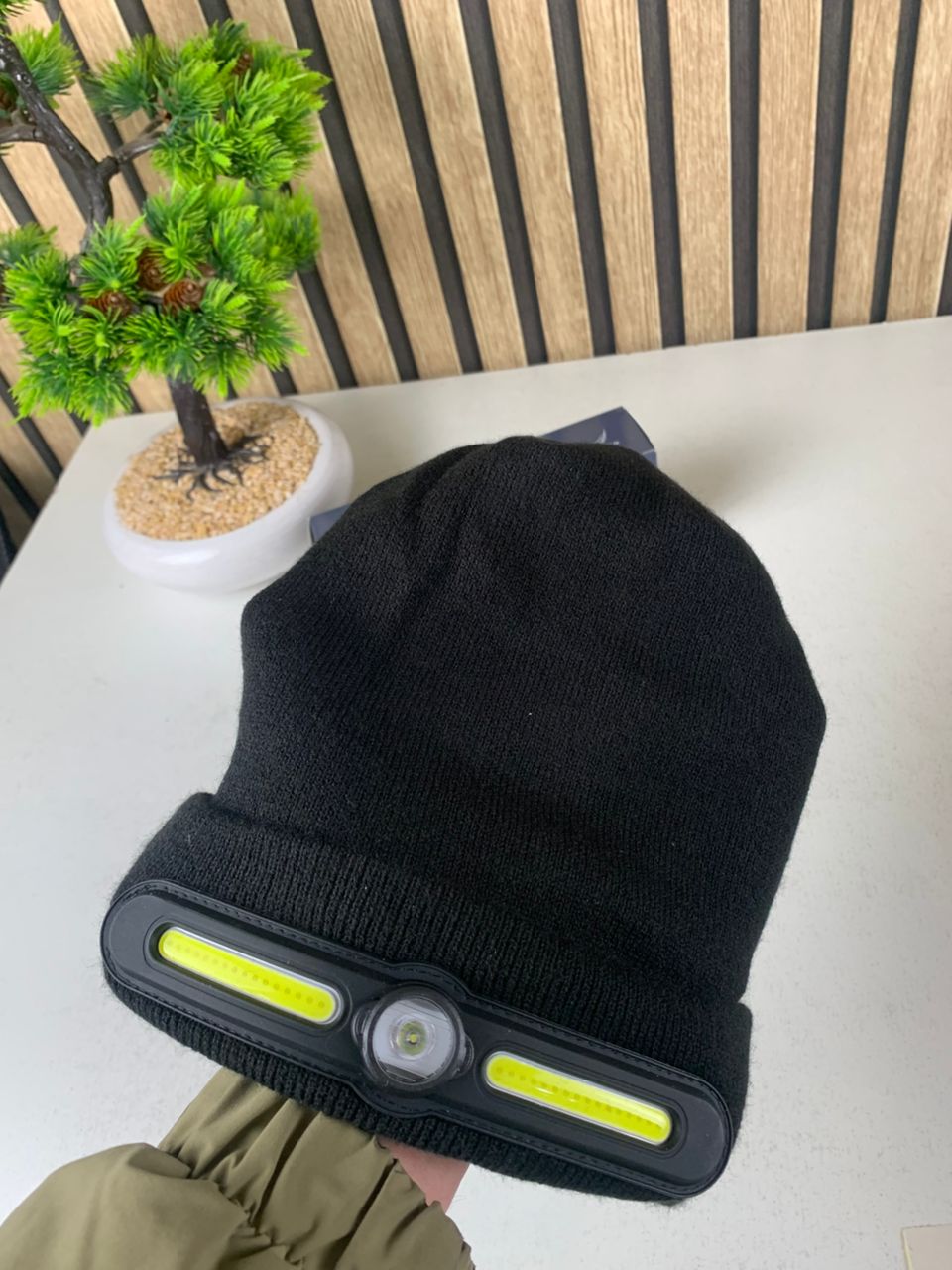 Winter Beanie with COB Headlight for Camping and Hiking