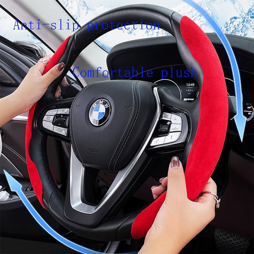 Separate Alcantara fabric steering wheel cover non-slip