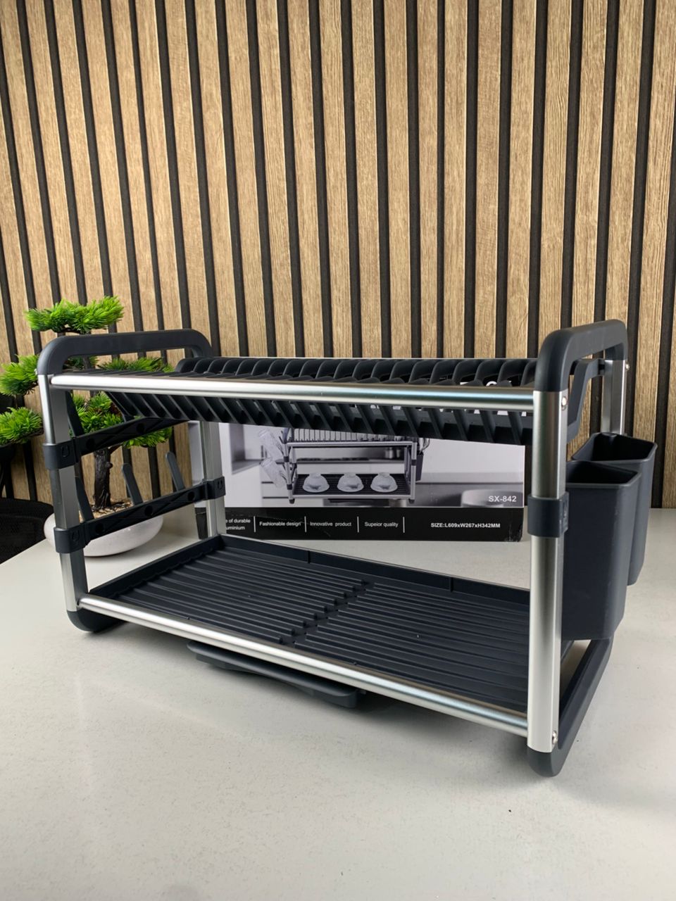 2-Tier Aluminum Dish Drying Rack SX-842