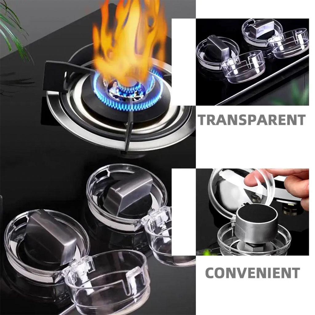 Set of 4 transparent gas stove knob covers