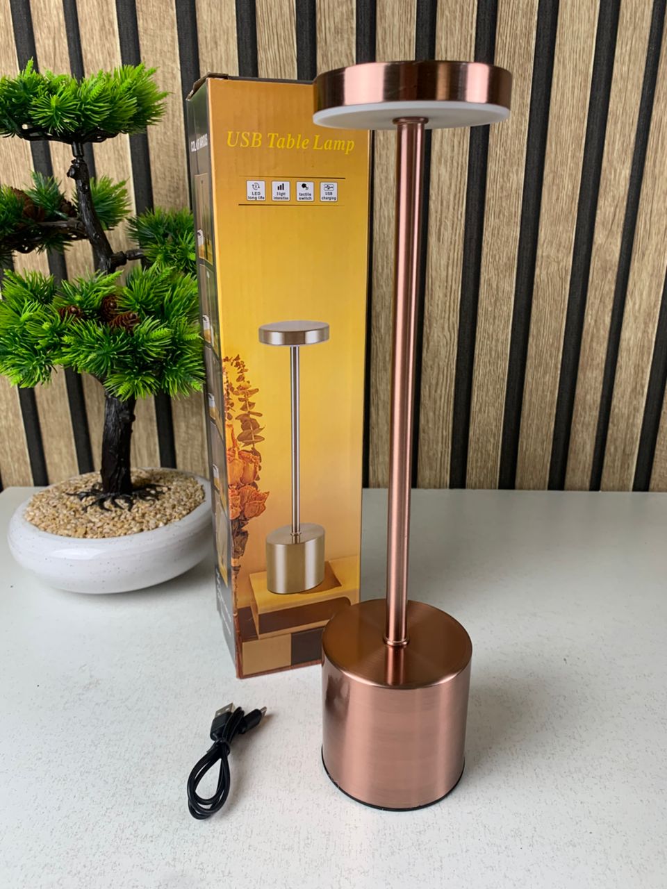 Lampe de table LED tactile rechargeable 3 couleurs