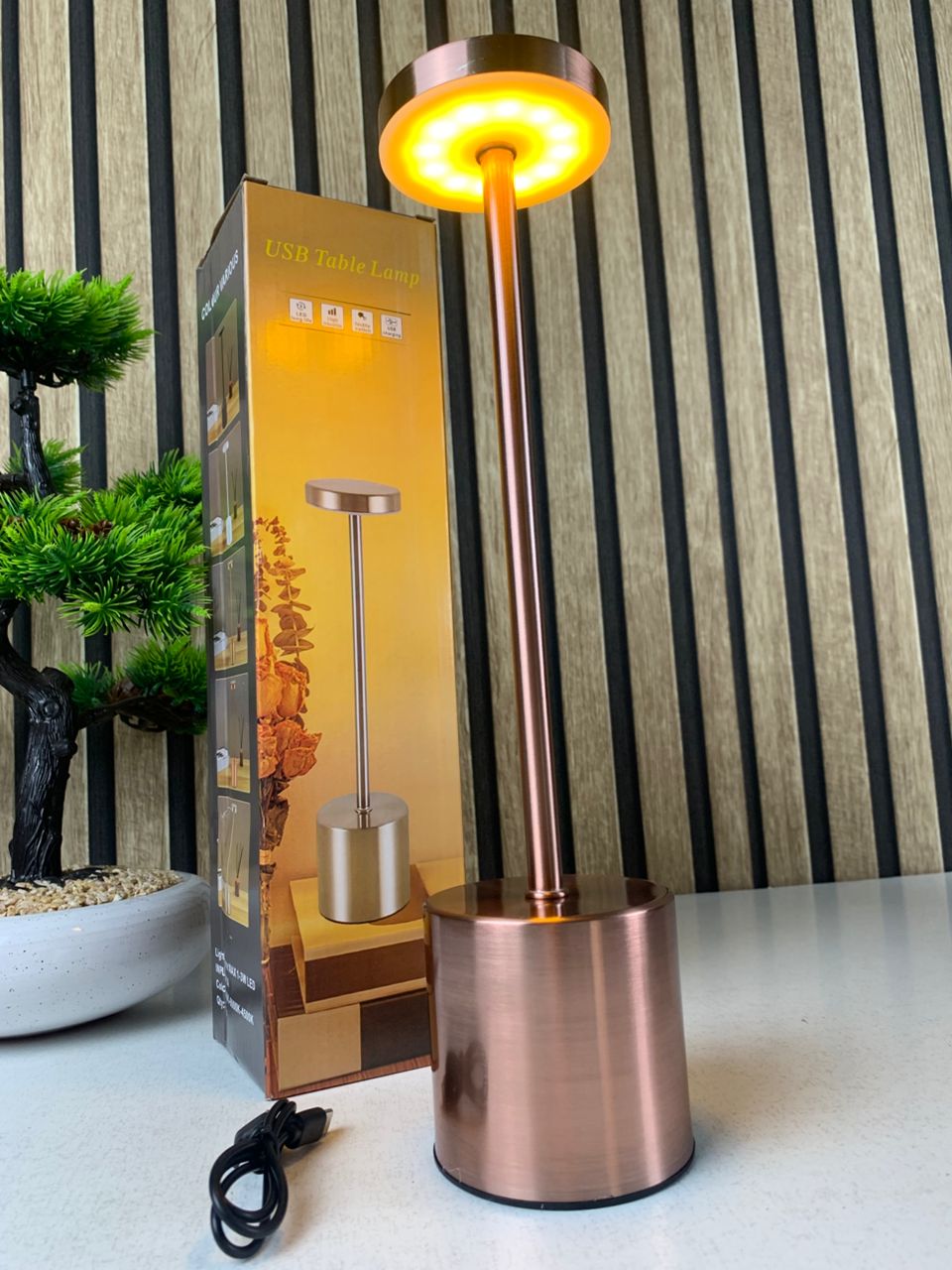 Lampe de table LED tactile rechargeable 3 couleurs
