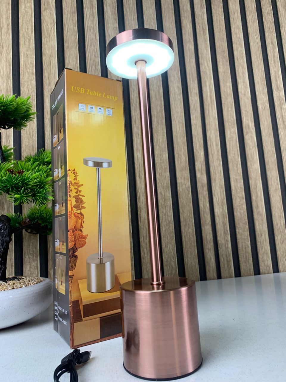 Lampe de table LED tactile rechargeable 3 couleurs