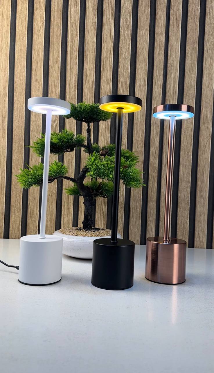 Lampe de table LED tactile rechargeable 3 couleurs