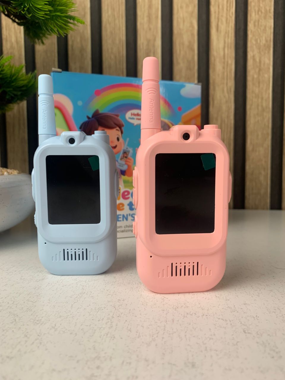 2-Pack kids walkie-talkies with rechargeable HD video camera