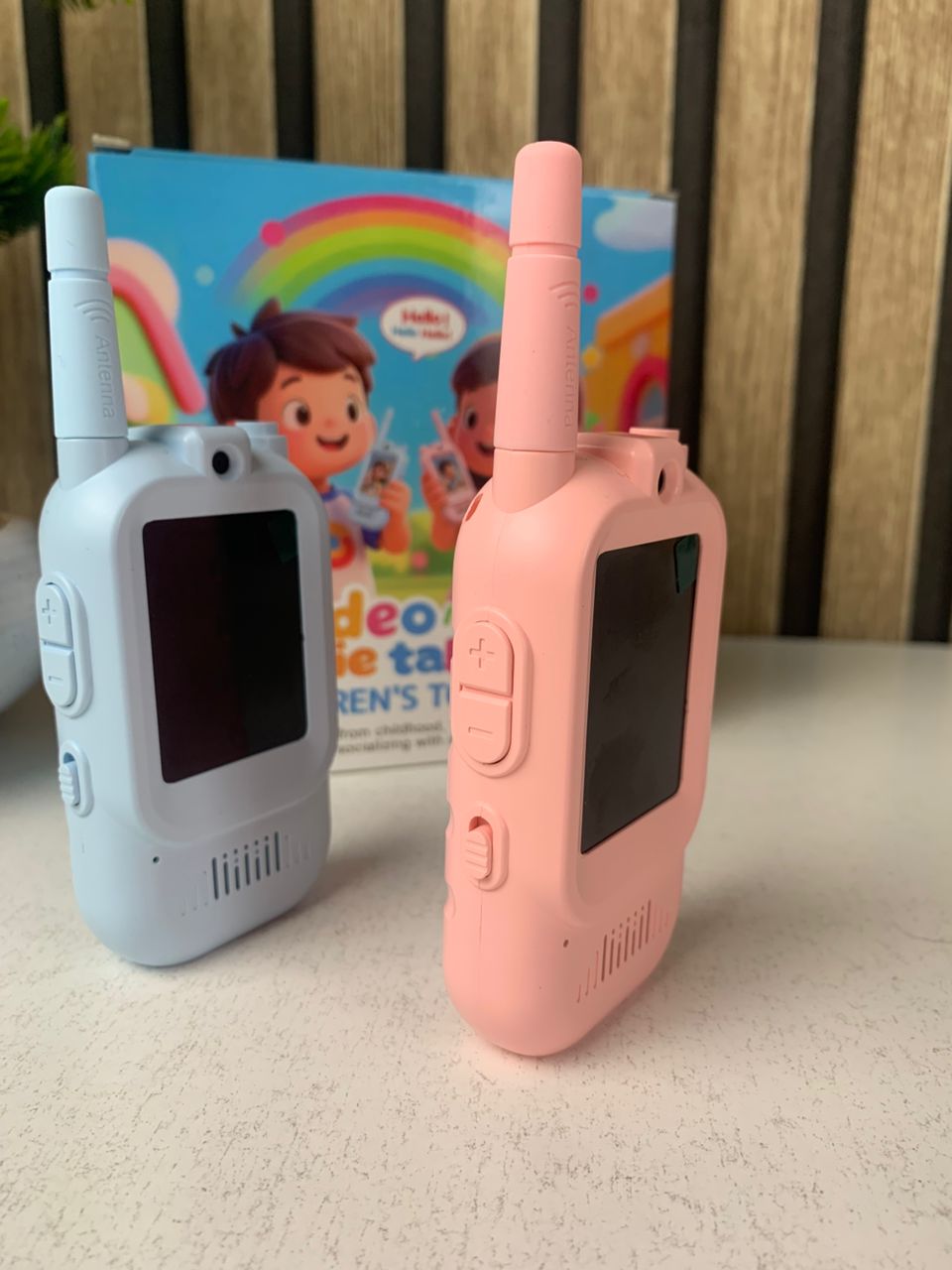 2-Pack kids walkie-talkies with rechargeable HD video camera
