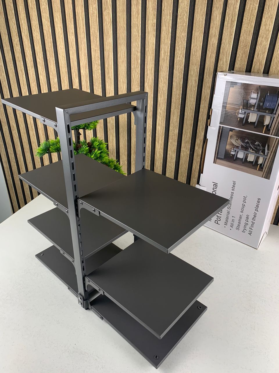 Adjustable 7-tier under-cabinet pot organizer