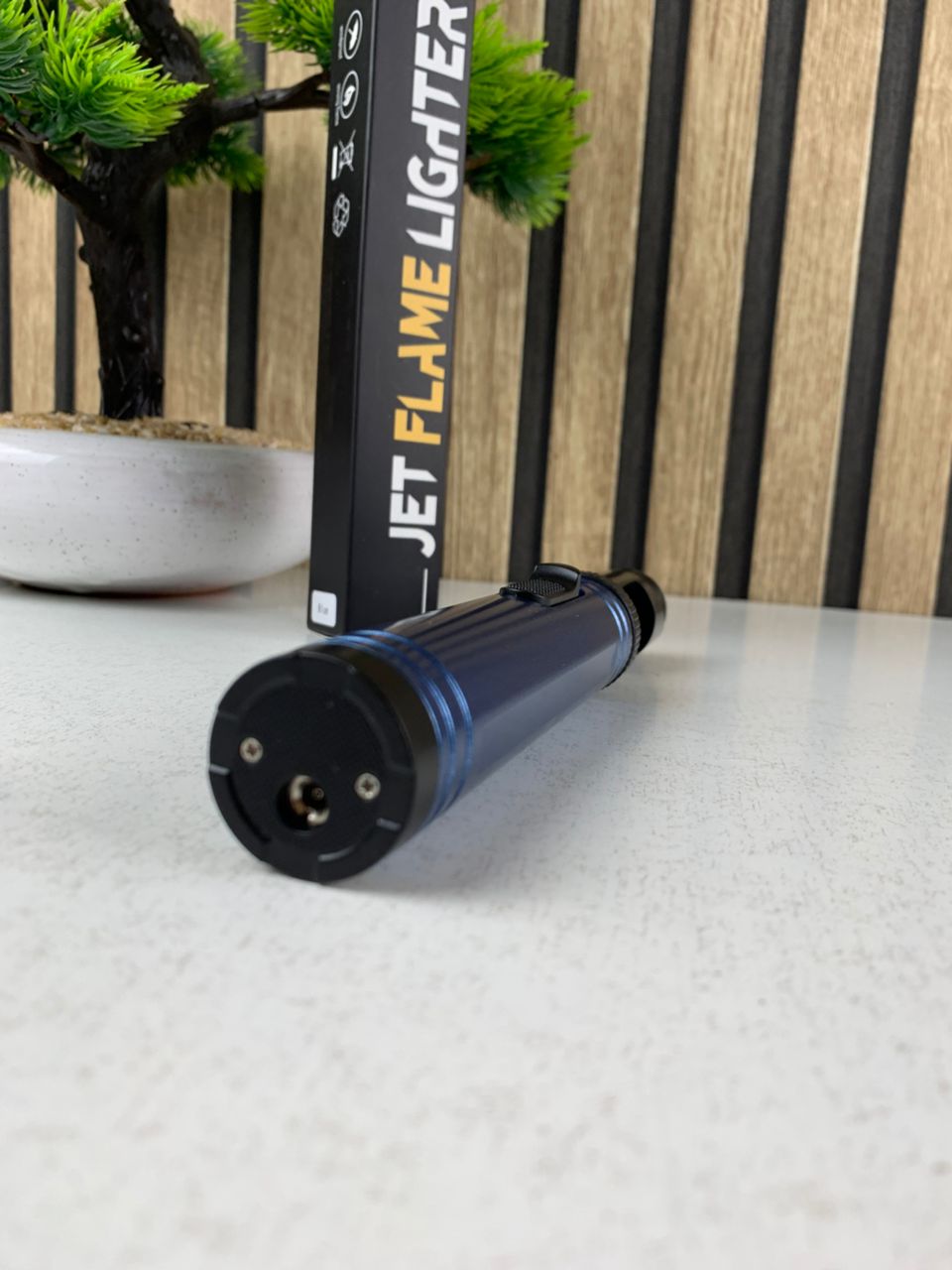 Electric jet flame lighter with safety lock and bottle opener