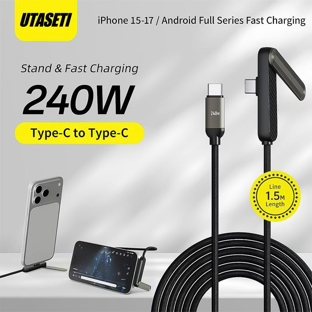 240W Fast Charging Cable with Built-in Stand
