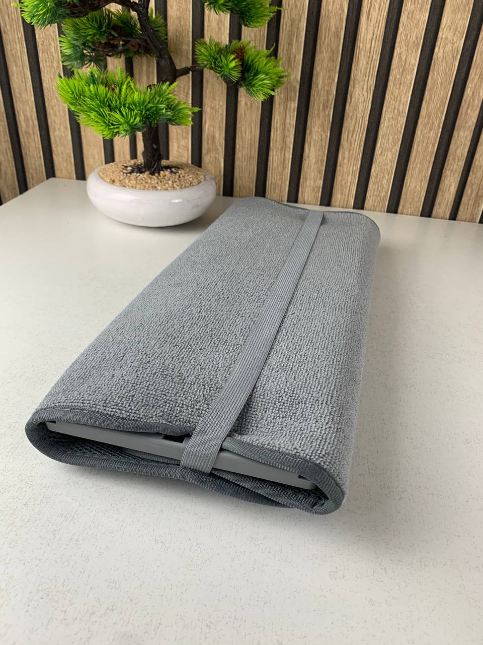 Microfiber dish drying towel with removable base