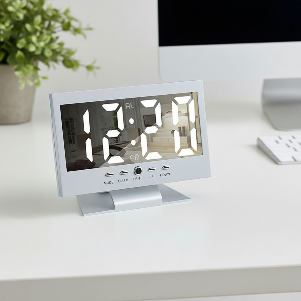 ساعة منبه رقمية بمرآة LED موديل DS-8082L