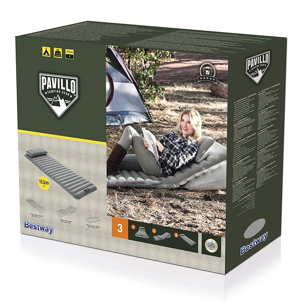 Matelas Gonflable Multifonction 1 Place Avec 2 Oreillers Bestway Pavillo 67617