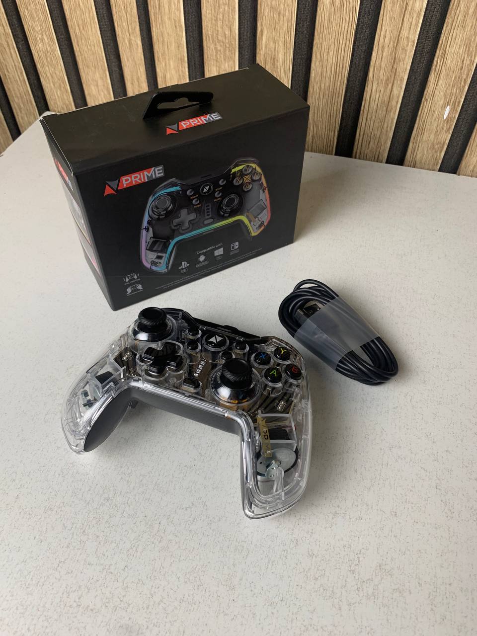 Wired Gaming Controller with Neon RGB Lighting PG-003