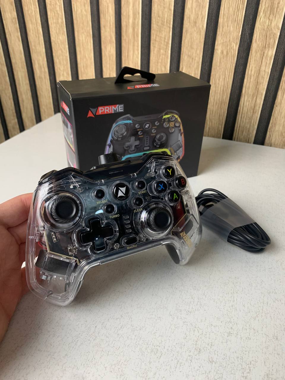 Wired Gaming Controller with Neon RGB Lighting PG-003